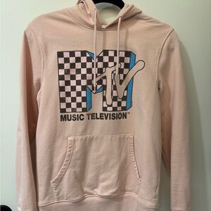 MTV Pink Checkerboard Logo Hoodie